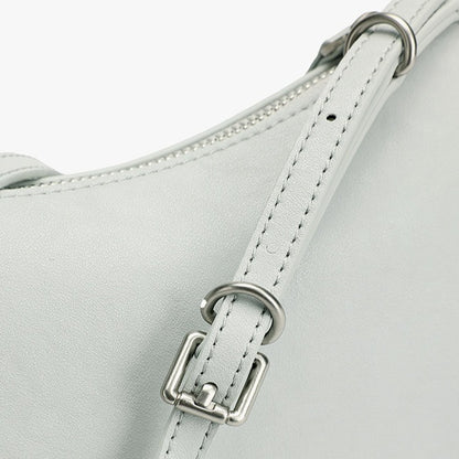 Elegant Genuine Leather Crescent Clutch Bag