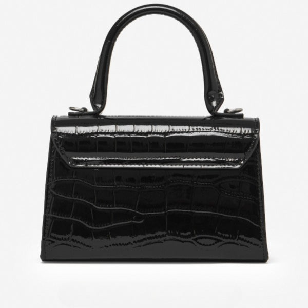 Minimalist Crocodile Pattern Handheld Genuine Leather Crossbody Bag