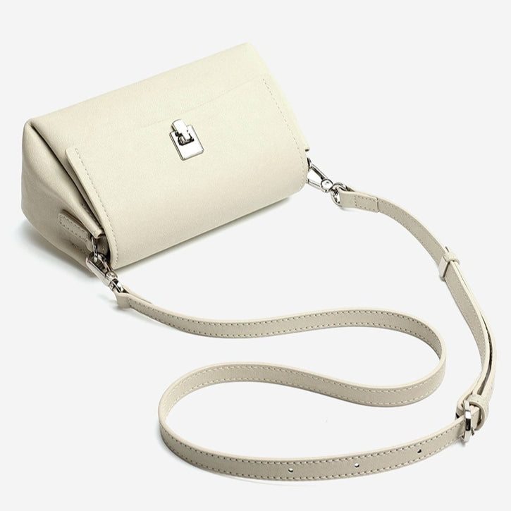 Featherlight Pebbled Genuine Leather Pillow Clutch Bag