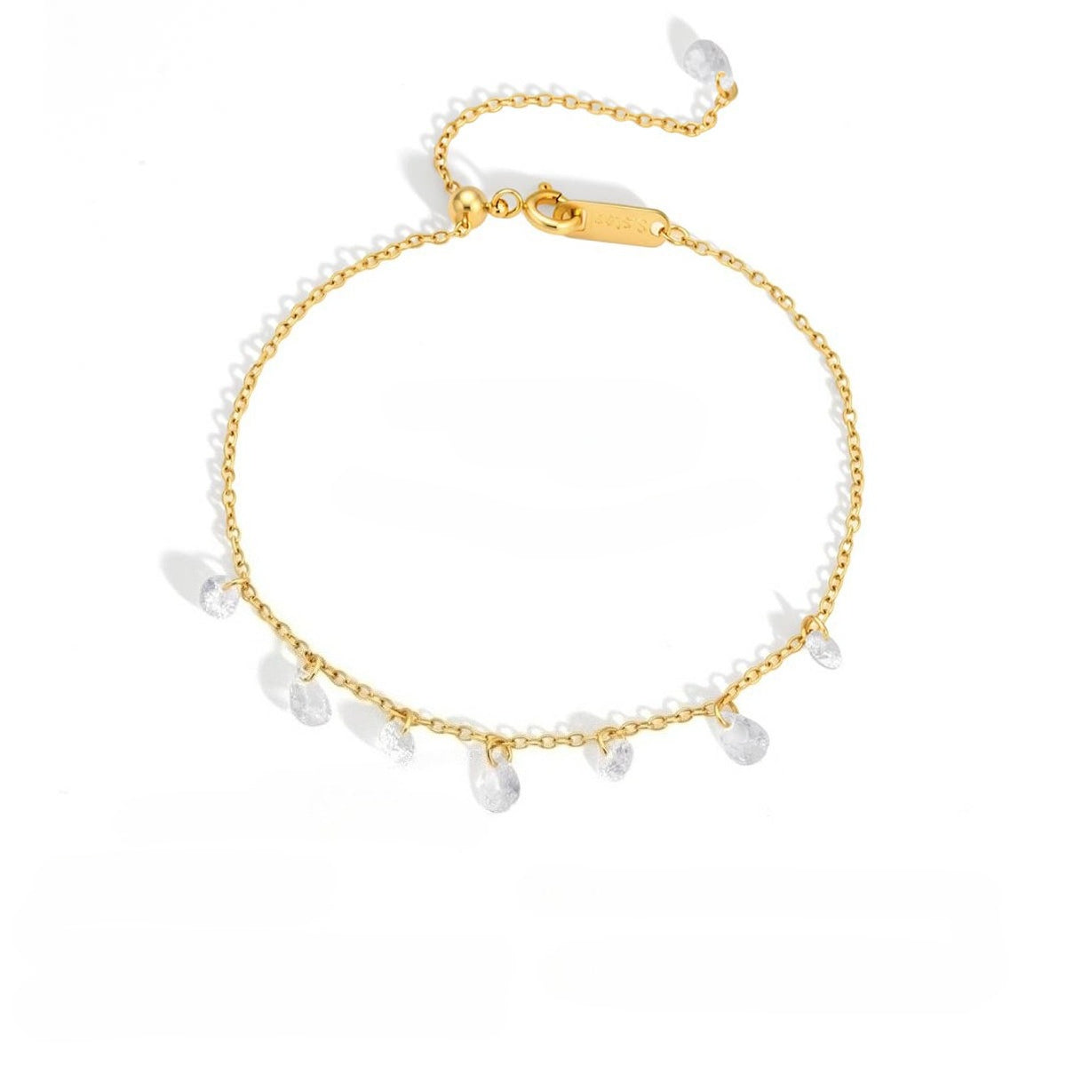Elegant Radiant Fluid Pear Droplet Bracelet