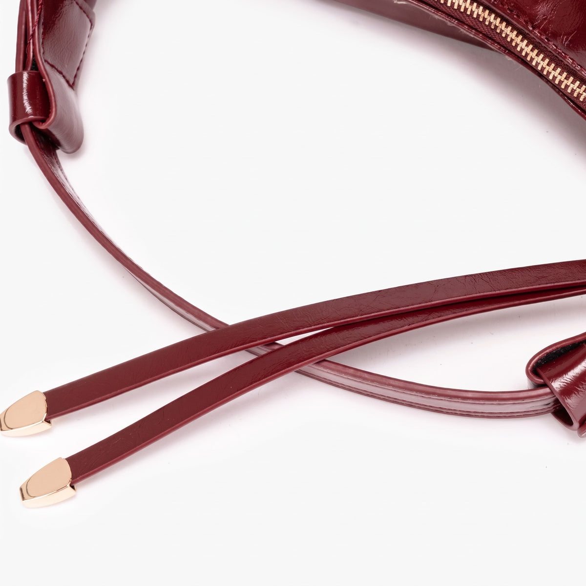Retro glänzende Hobo Bag aus veganem Öko-Leder mit Mini-Tasche  