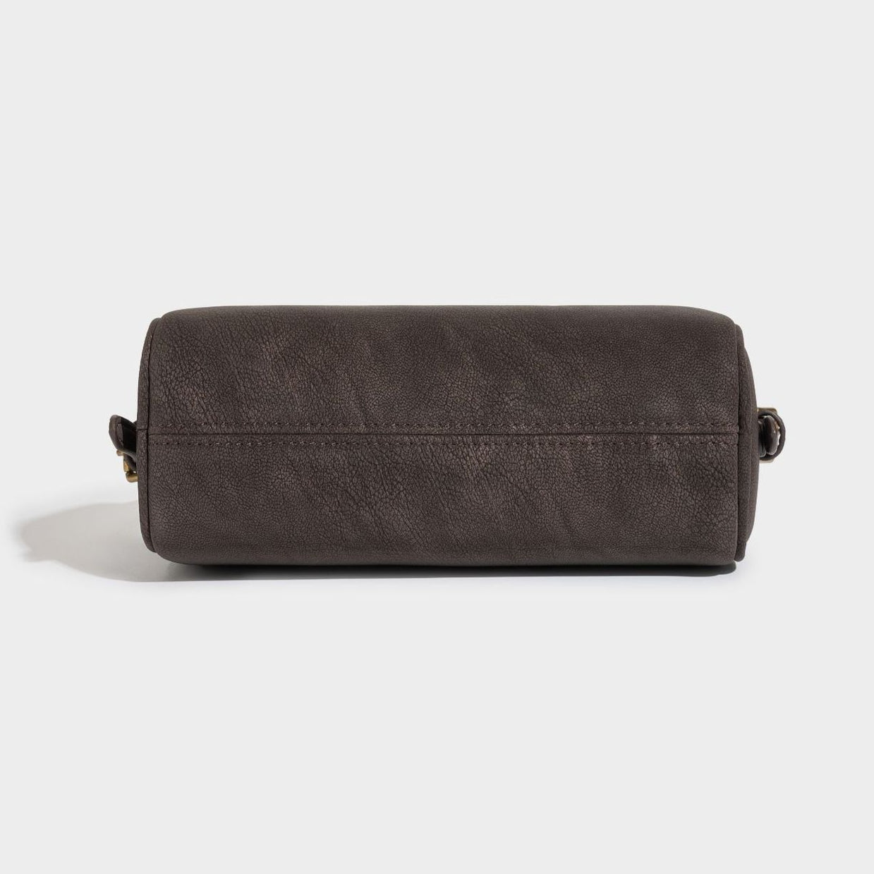 Rustic Matte Genuine Leather Cylinder Distressed Crossbody Clutch Bag