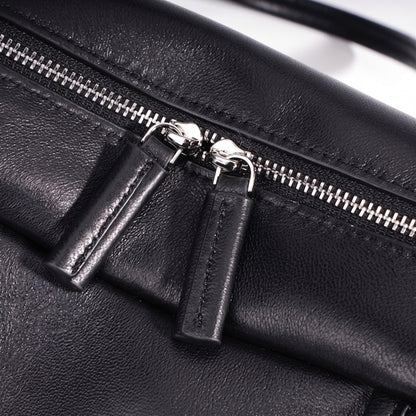 Bolso de mano tipo clutch minimalista de piel de oveja genuina con forma de bolera
