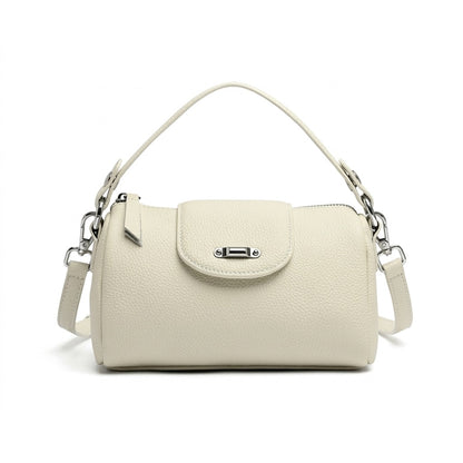 Modern Genuine Leather Cylindrical Barrel Clutch Bag