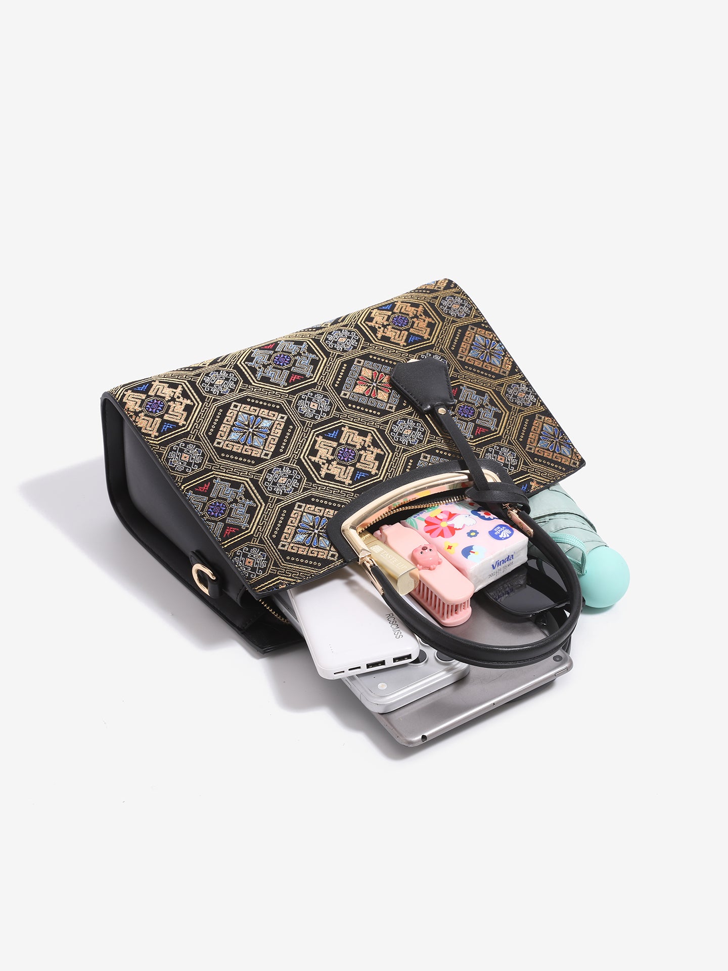 Luxurious Vegan Eco-Leather Jacquard Clutch Bag