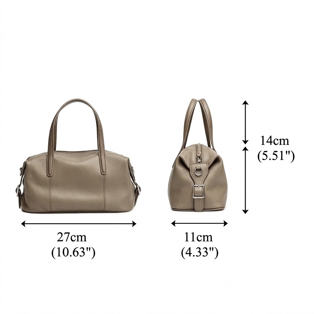 Borsa pochette a cuscino in vera pelle morbida dalla texture martellata