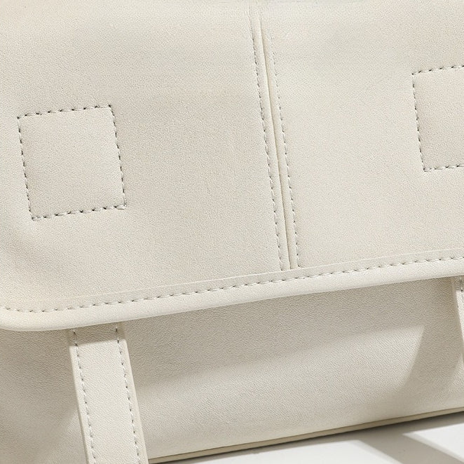 Minimalist Texture Flap Genuine Leather Shoulder Messenger Bag