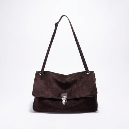 Borsa pochette vintage di lusso in vera pelle scamosciata