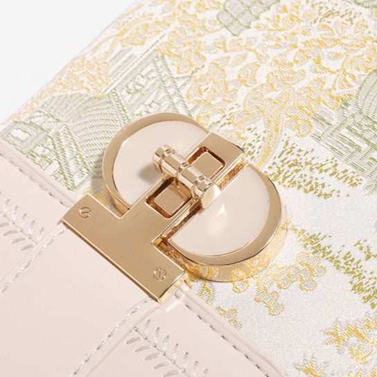 Elegant Oriental Garden Vegan Eco-Leather Mini Clutch Phone Bag