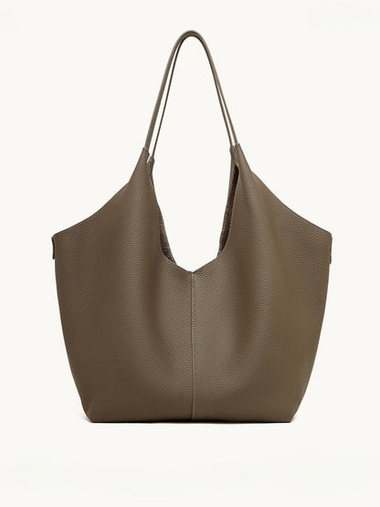 حقيبة إيثيرال في-كات جلد طبيعي | حقيبة هوبو بسيطة من جلد الحصى