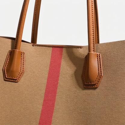 Borsa tote classica a blocchi di colore in ecopelle vegana a quadri britannici