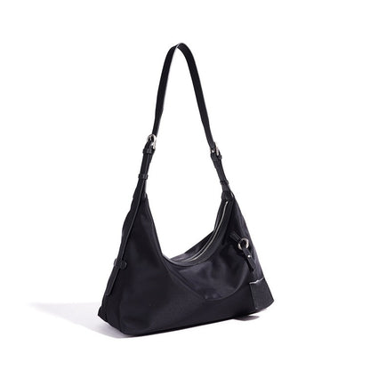 Slouchy Crescent Nylon Hobo Clutch Bag