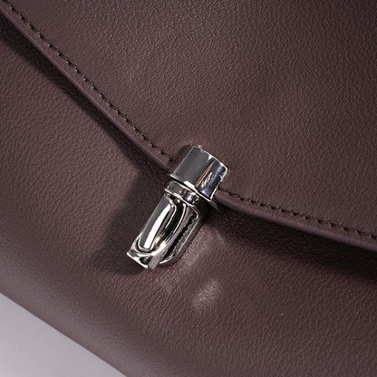 Muted Pebbled Genuine Leather Flap Clutch Bag