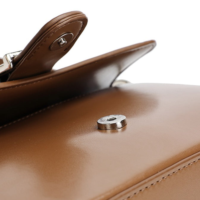 Retro Genuine Leather Baguette Clutch Bag
