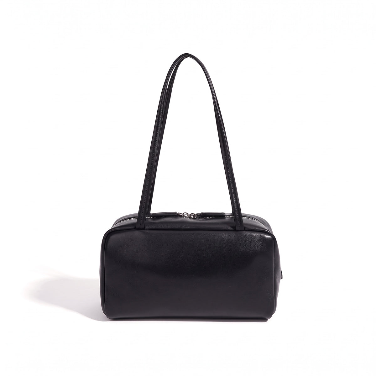 Bolso de mano tipo clutch minimalista de piel de oveja genuina con forma de bolera