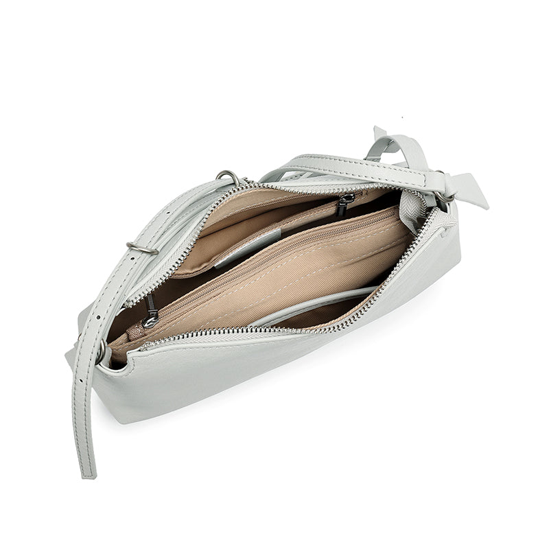 Elegant Genuine Leather Crescent Clutch Bag