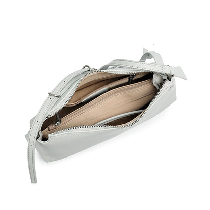 Elegant Genuine Leather Crescent Clutch Bag