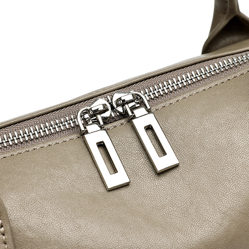 Effortless Genuine Leather Commuter Boston Clutch Bag