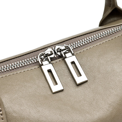 Effortless Genuine Leather Commuter Boston Clutch Bag