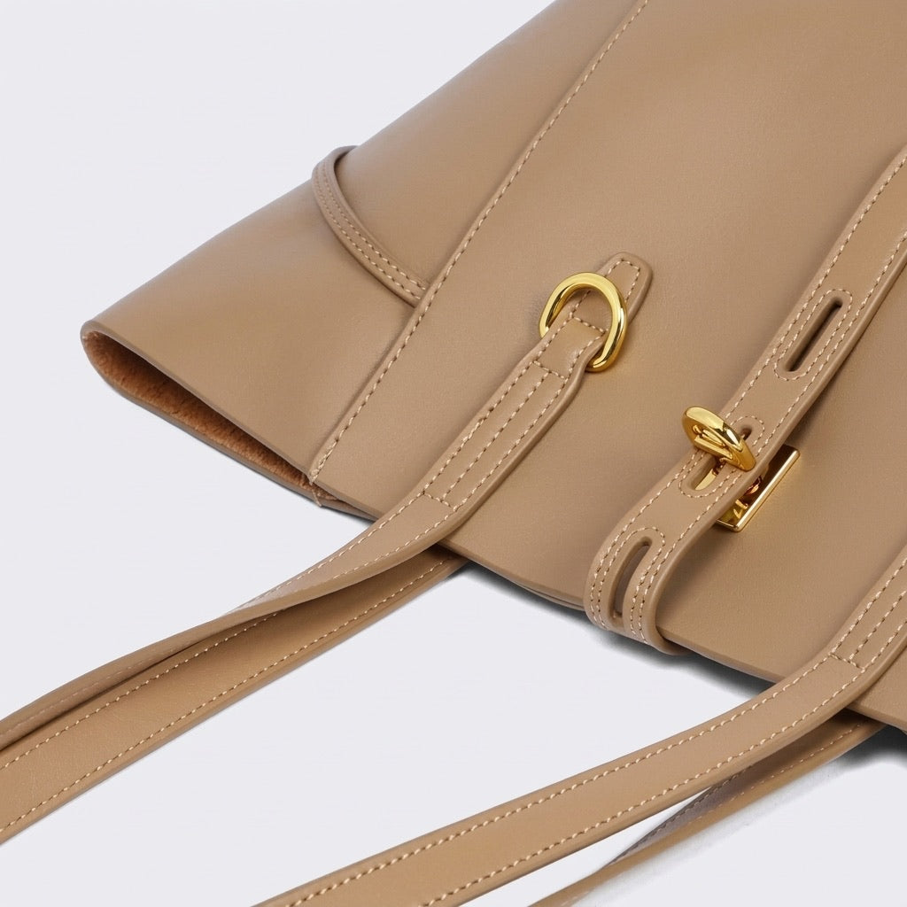 Sac fourre-tout vintage en cuir véritable pour femme avec boucle à cadenas