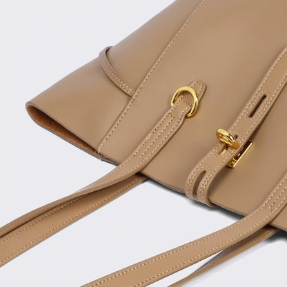 Sac fourre-tout vintage en cuir véritable pour femme avec boucle à cadenas