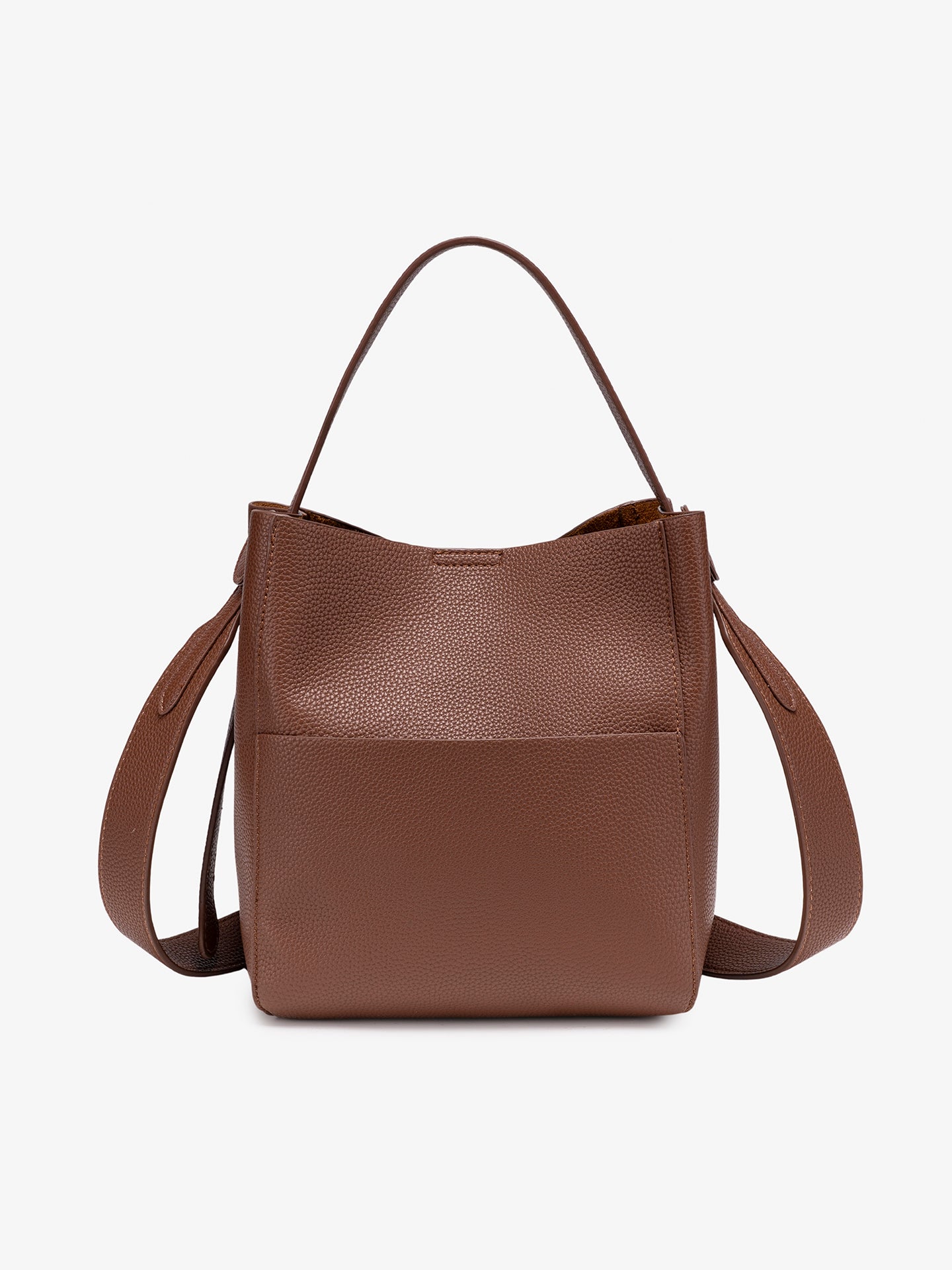Supple Pebbled Vegan Eco-Leather Bucket Clutch Bag