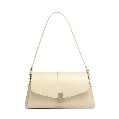 Borsa minimalista a spalla in vera pelle con fibbia H distintiva