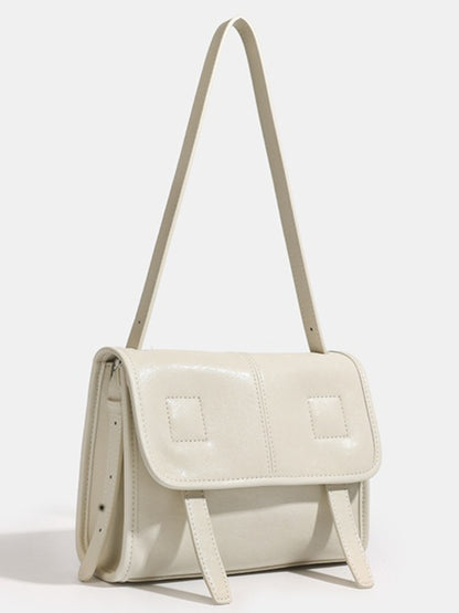 Minimalist Texture Flap Genuine Leather Shoulder Messenger Bag