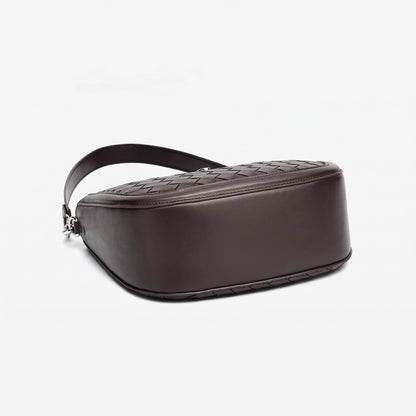 Intricate Woven Genuine Leather Saddle Clutch Bag