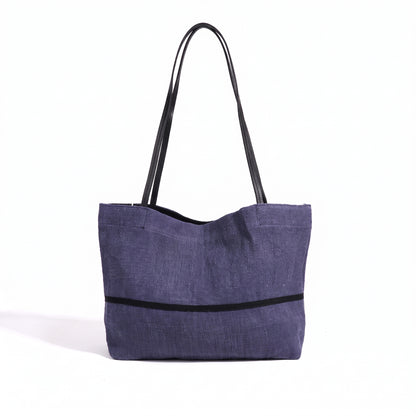 Geantă clutch tote minimalistă din in, cu design lejer