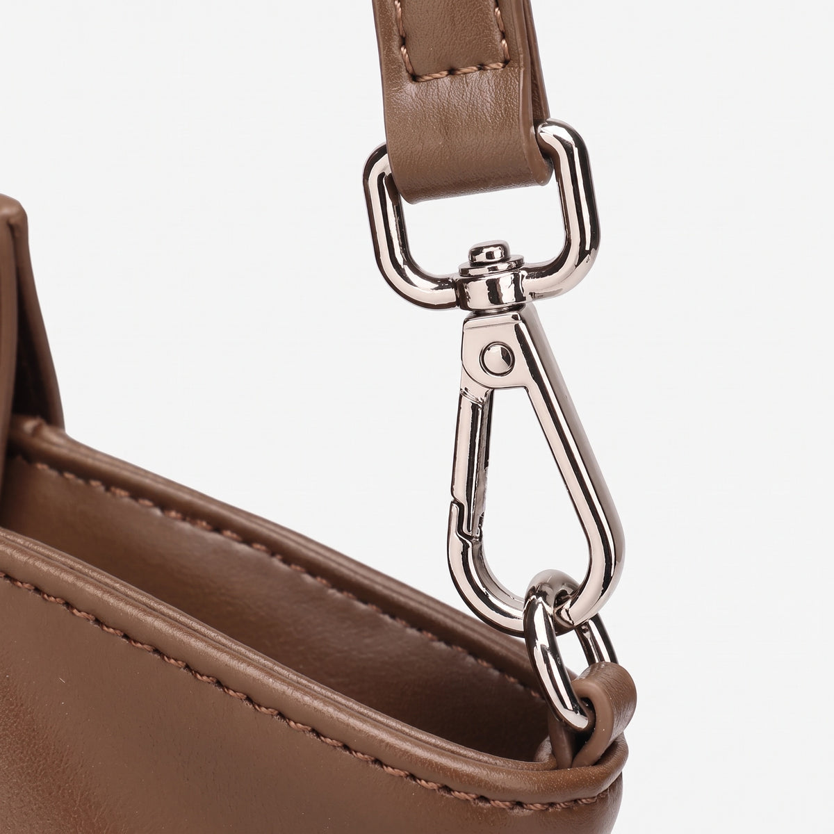 Maillard Style Genuine Leather Smile Flap Satchel Crossbody Bag