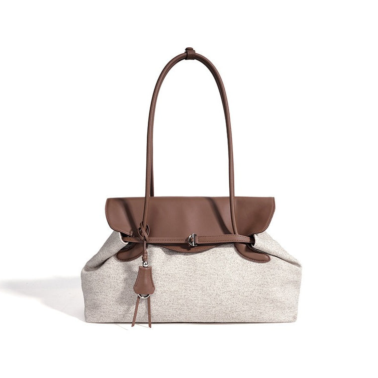 Mellow Canvas Spacious Flap Clutch Bag