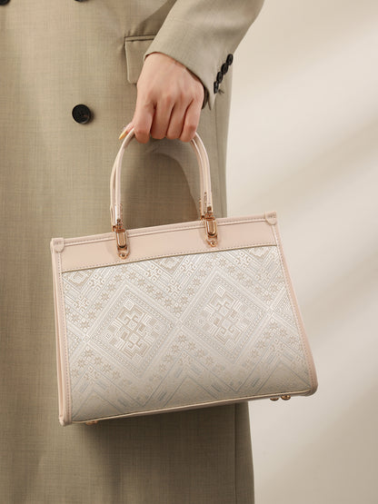 Exquisite Geometric Vegan Eco-Leather Clutch Bag