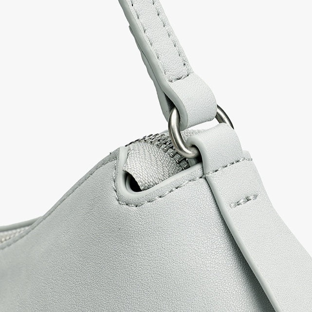 Elegant Genuine Leather Crescent Clutch Bag