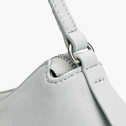 Elegant Genuine Leather Crescent Clutch Bag