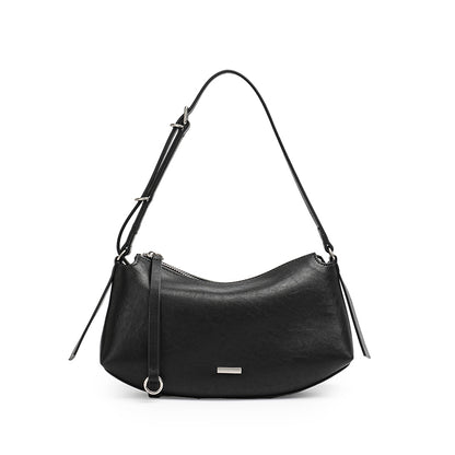 Elegant Genuine Leather Crescent Clutch Bag