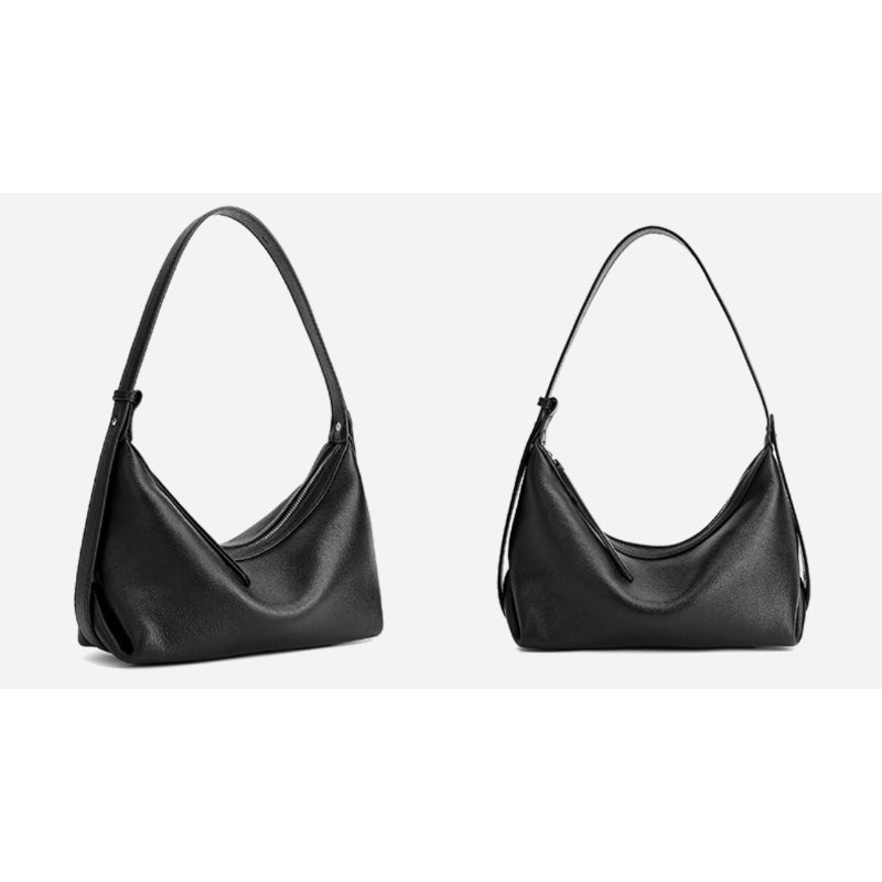 Casual Slouchy Pebbled Genuine Leather Hobo Clutch Bag