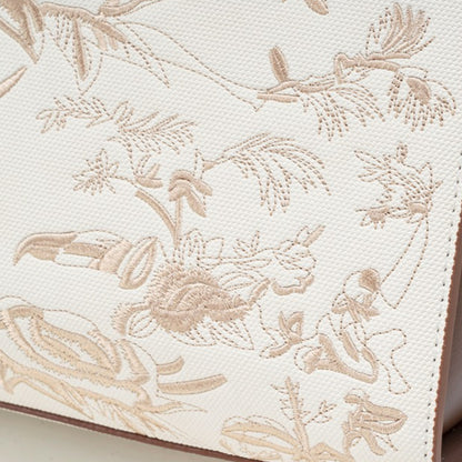 Retro Floral Contrast Vegan Eco-Leather Clutch Bag