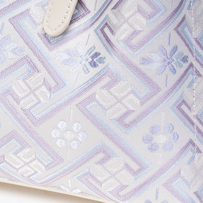 Oriental Brocade Motif Vegan Eco-Leather Mini Tote Clutch Bag