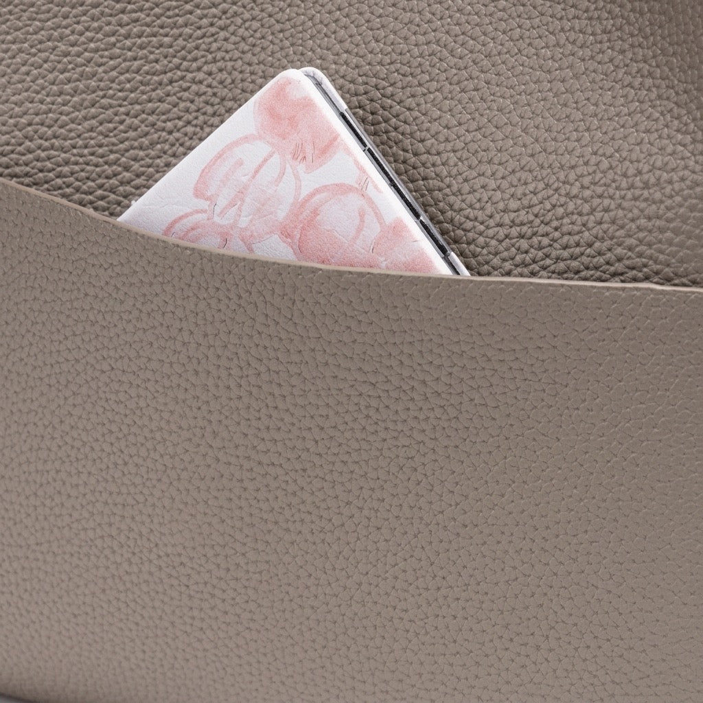 Supple Pebbled Vegan Eco-Leather Bucket Clutch Bag