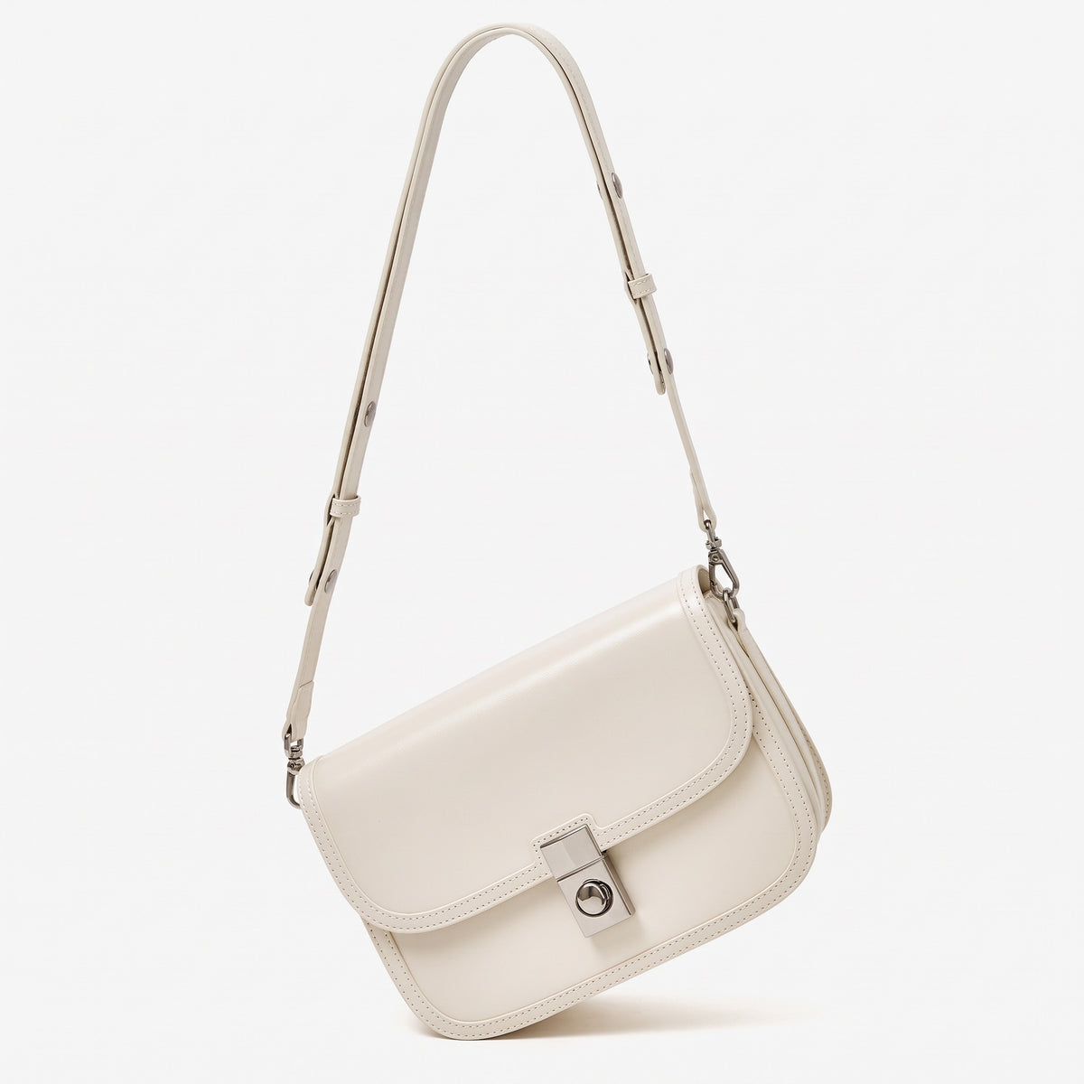 Borsa vintage a spalla e messenger in vera pelle liscia di vacchetta