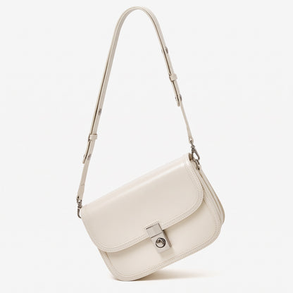 Borsa vintage a spalla e messenger in vera pelle liscia di vacchetta