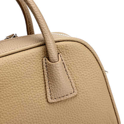 Mini borsa Boston pochette imbottita in vera pelle martellata