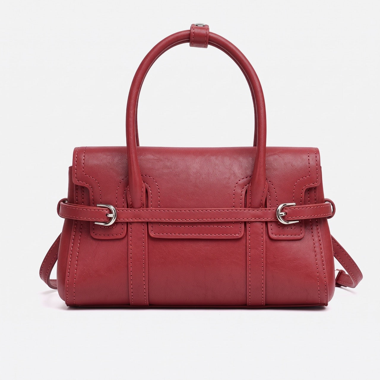 Sleek Genuine Leather Flap Satchel Clutch Bag
