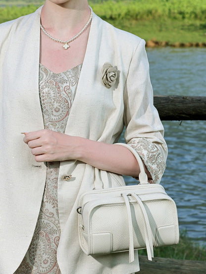 Chic Genuine Leather Boston Clutch Bag