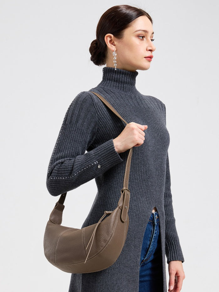 セーブルスラウチクレセントホーボー本革バッグ