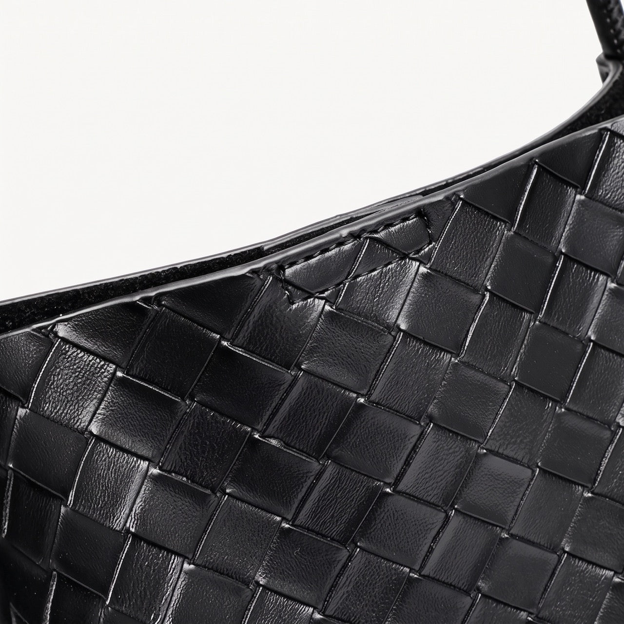 Minimalist Woven Genuine Leather Spacious Tote Clutch Bag