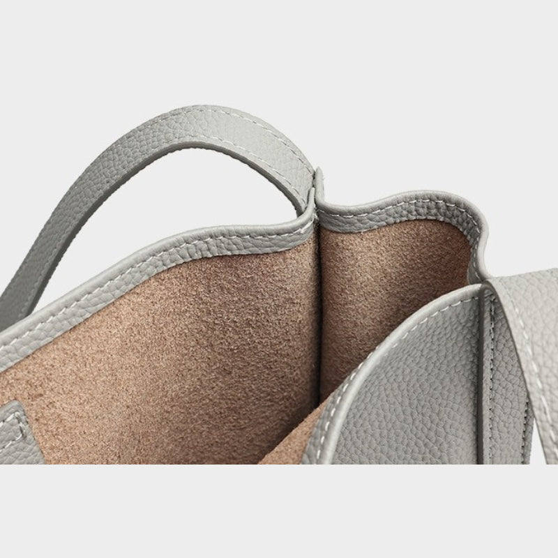 Supple Genuine Leather Spacious Tote Clutch Bag