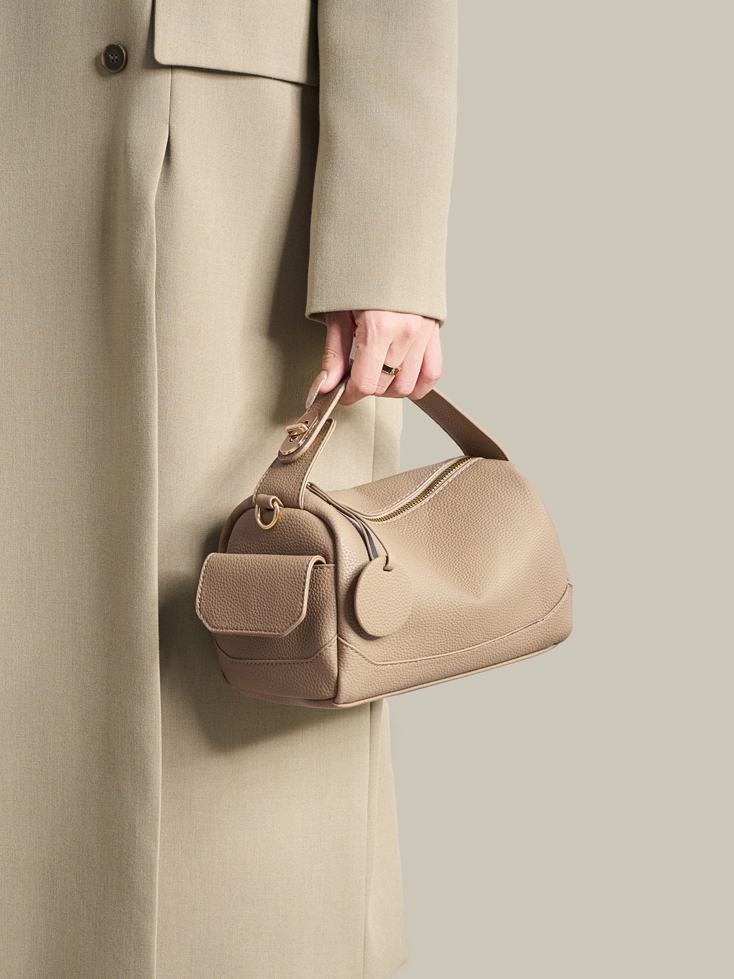 Casual Vegan Eco-Leather Boston Clutch Bag