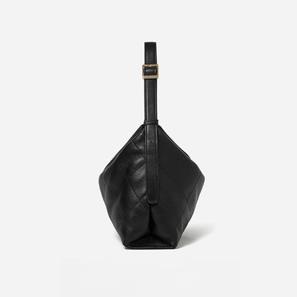 Elegant Quilted Sheepskin Leather Hobo Clutch Bag